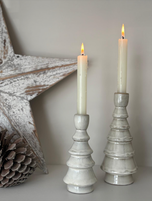 Ceramic Christmas Tree Candle Stick Holders